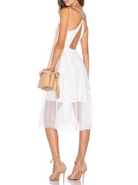 NBD REVOLVE Into The Deep Ivory V-Neck Midi Dress XS NWT